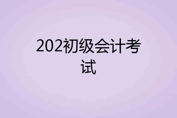 202初级会计考试