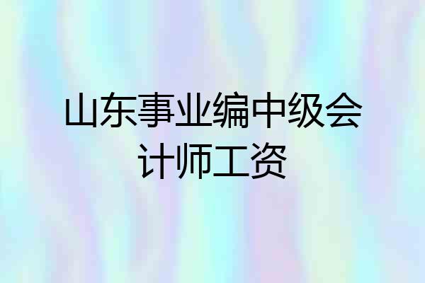 山东事业编中级会计师工资