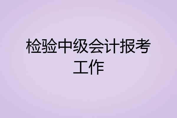 检验中级会计报考工作