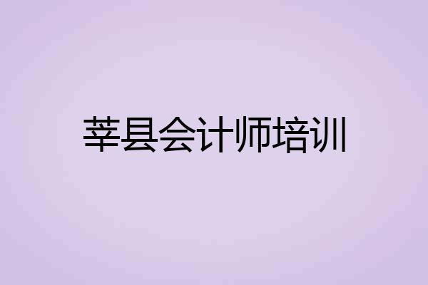 莘县会计师培训