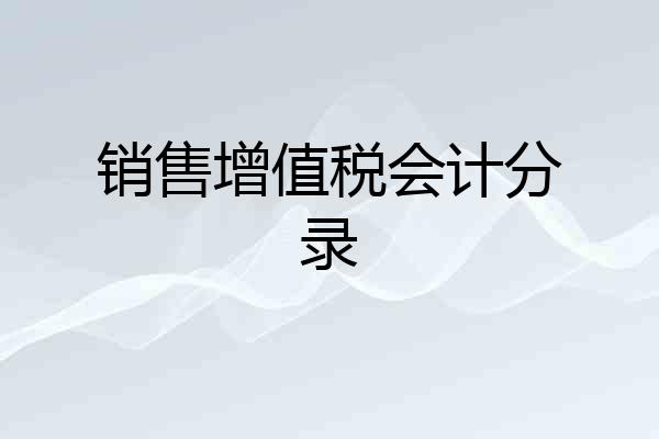 销售增值税会计分录