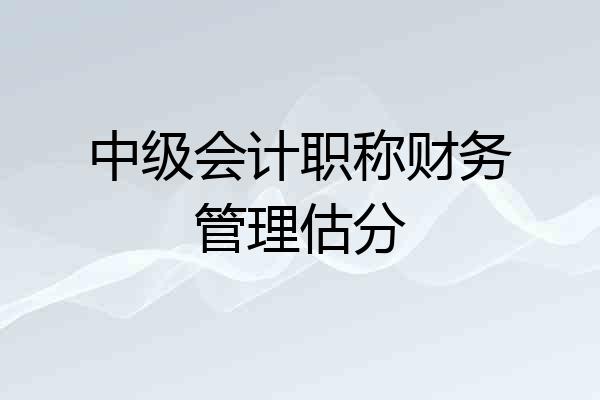 中级会计职称财务管理估分