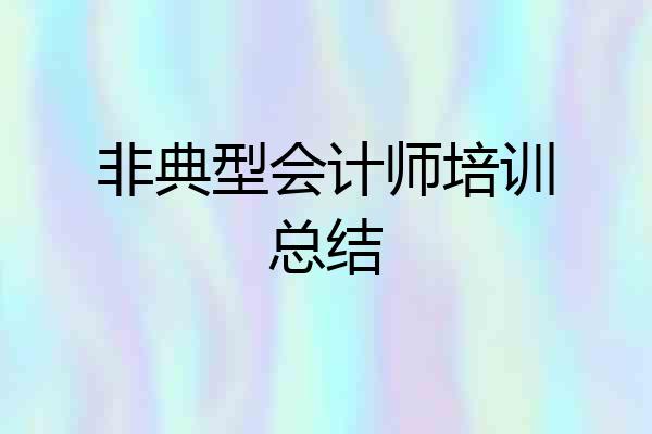 非典型会计师培训总结