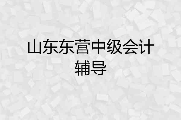 山东东营中级会计辅导