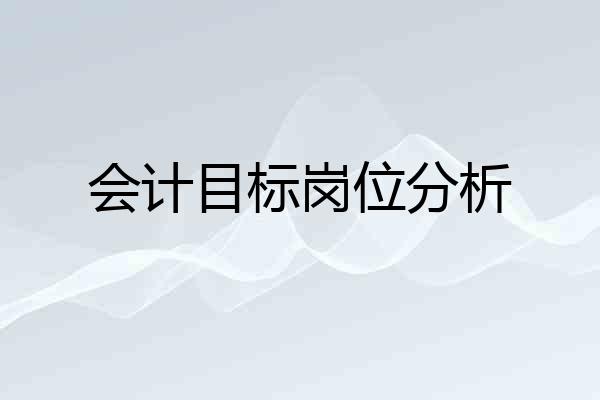 会计目标岗位分析