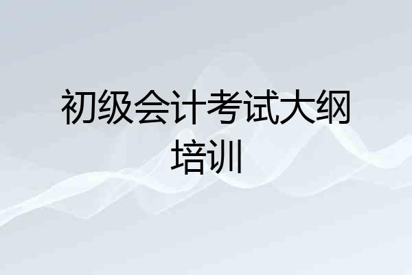 初级会计考试大纲培训