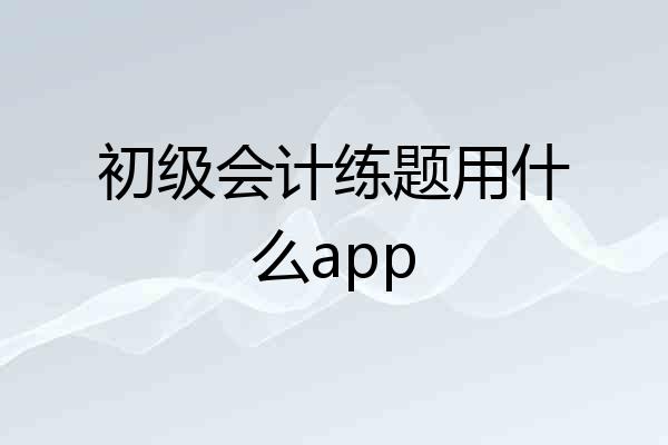 初级会计练题用什么app