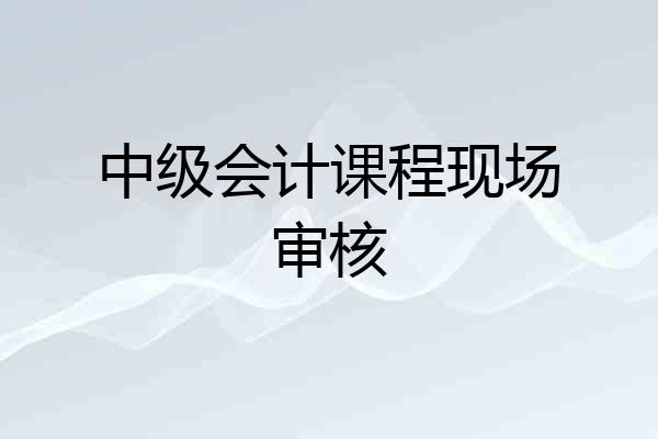 中级会计课程现场审核