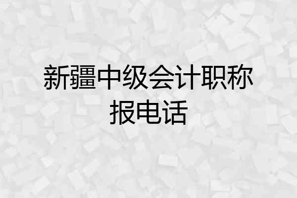 新疆中级会计职称报电话