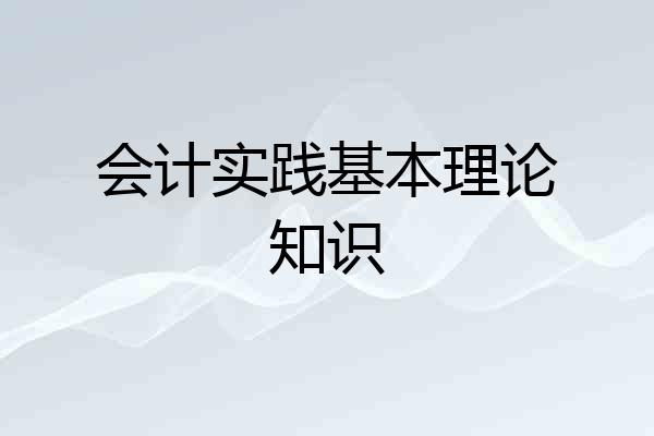 会计实践基本理论知识
