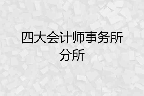 四大会计师事务所分所