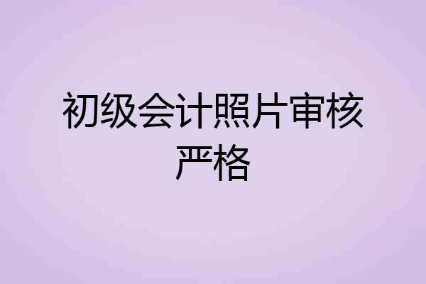 初级会计照片审核严格