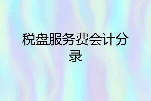 税盘服务费会计分录