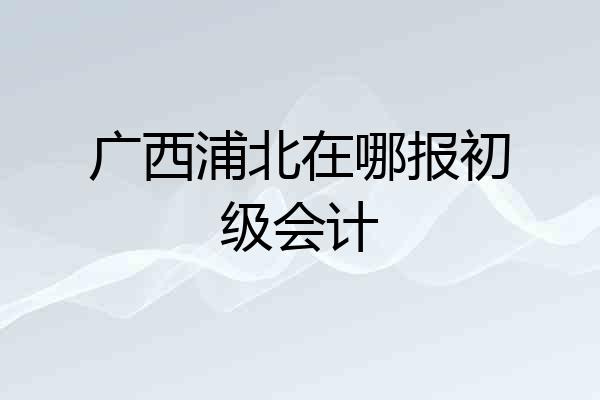广西浦北在哪报初级会计