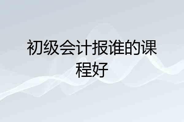 初级会计报谁的课程好