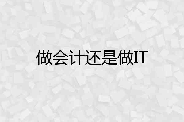 做会计还是做IT