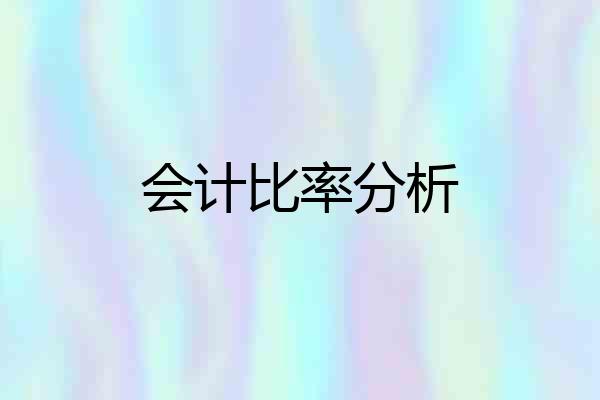 会计比率分析