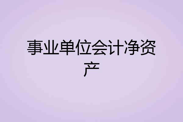 事业单位会计净资产