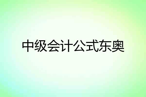 中级会计公式东奥