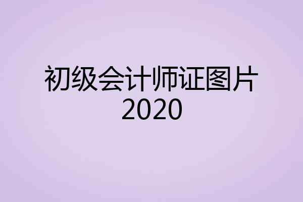 初级会计师证图片2020