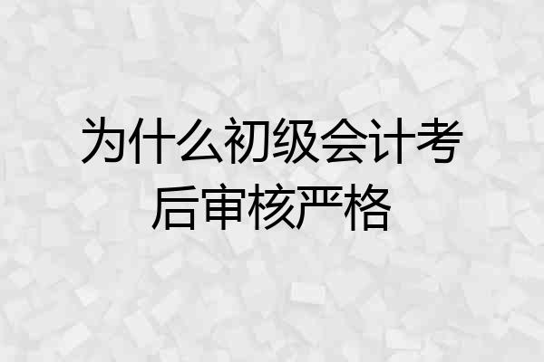 为什么初级会计考后审核严格