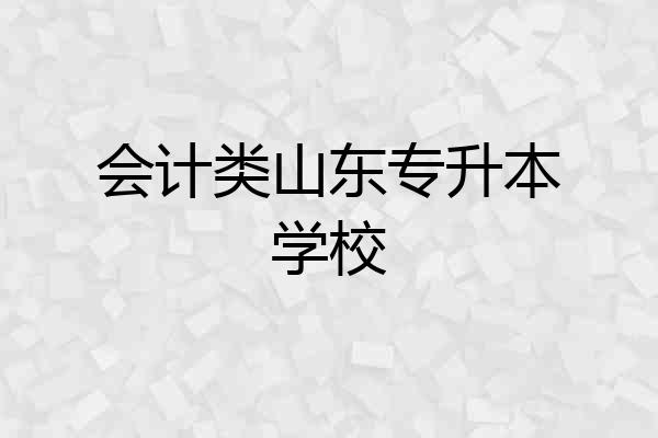 会计类山东专升本学校