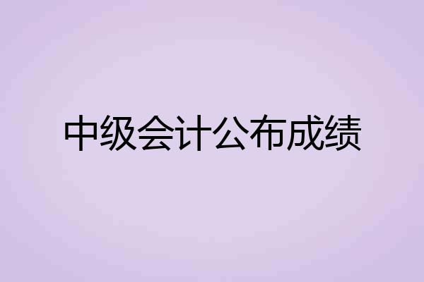 中级会计公布成绩