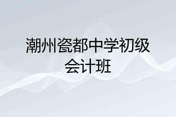 潮州瓷都中学初级会计班