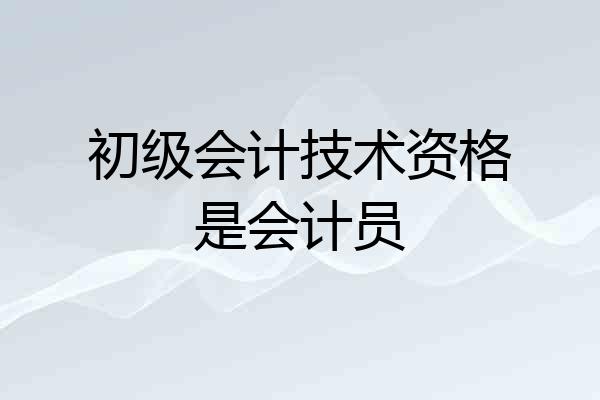 初级会计技术资格是会计员
