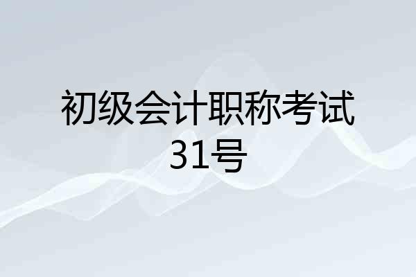 初级会计职称考试31号