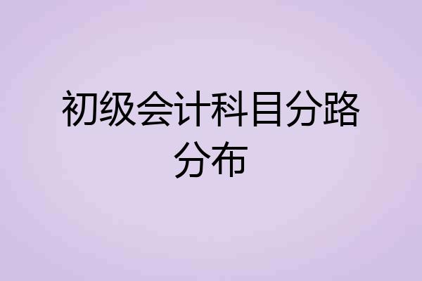 初级会计科目分路分布