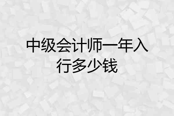 中级会计师一年入行多少钱