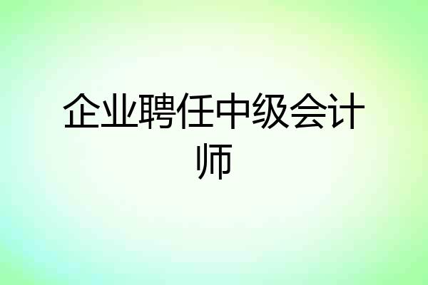 企业聘任中级会计师