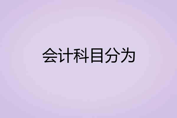 会计科目分为