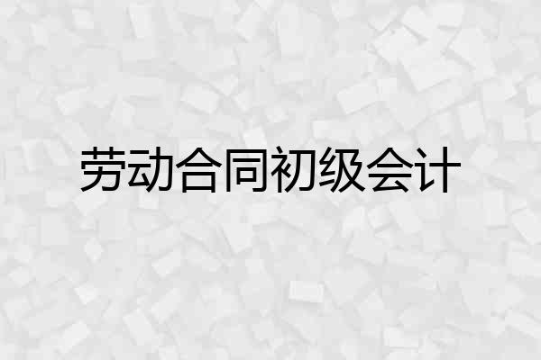 劳动合同初级会计
