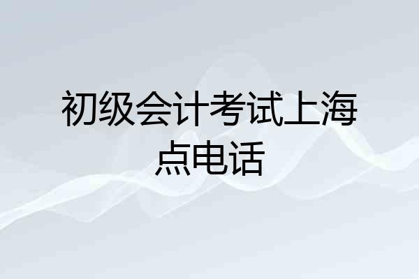 初级会计考试上海点电话