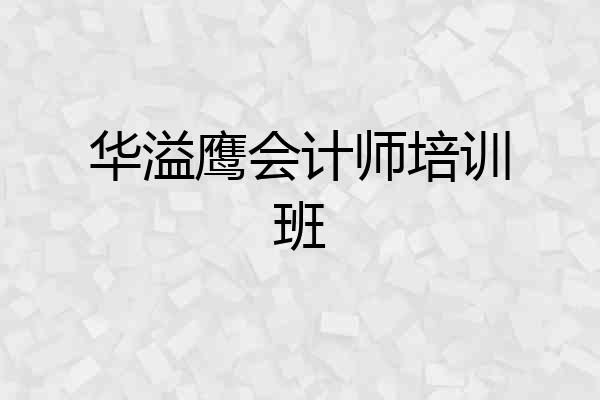 华溢鹰会计师培训班