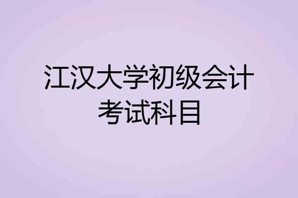 江汉大学初级会计考试科目