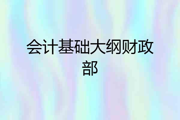 会计基础大纲财政部