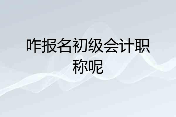咋报名初级会计职称呢