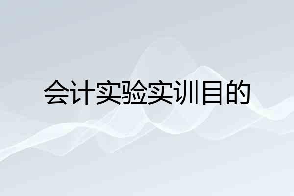 会计实验实训目的