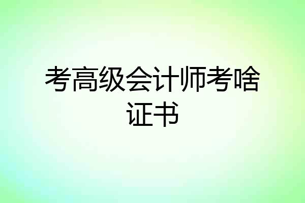 考高级会计师考啥证书