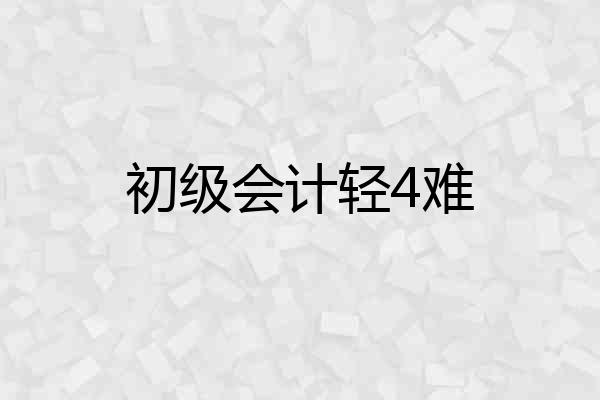 初级会计轻4难