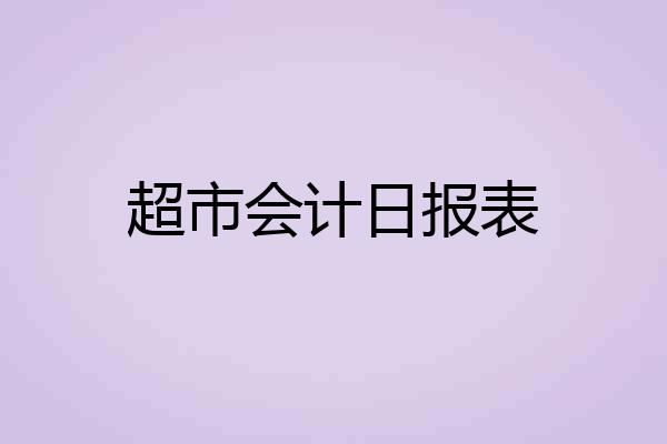 超市会计日报表