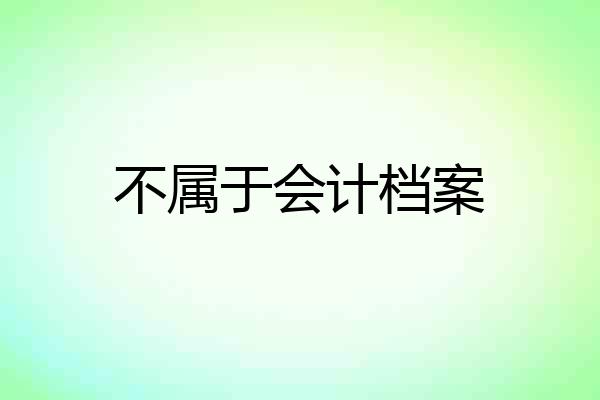 不属于会计档案