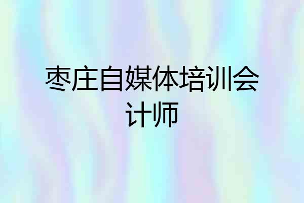 枣庄自媒体培训会计师
