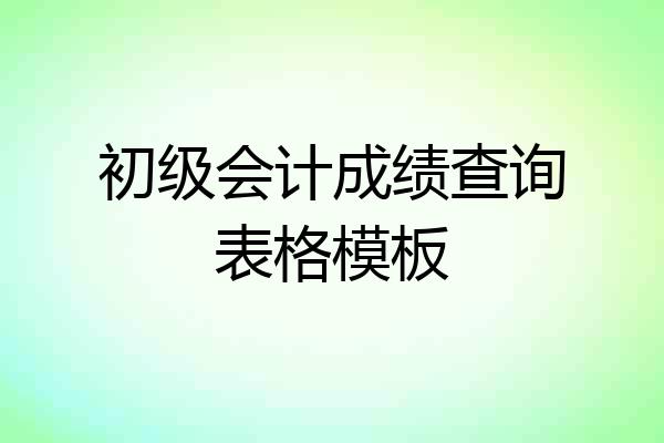 初级会计成绩查询表格模板