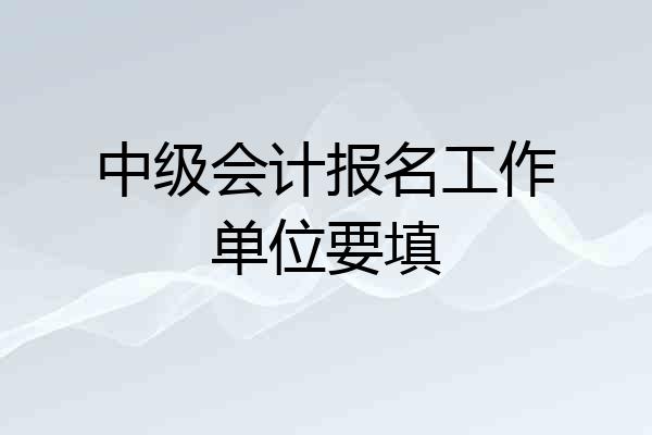 中级会计报名工作单位要填