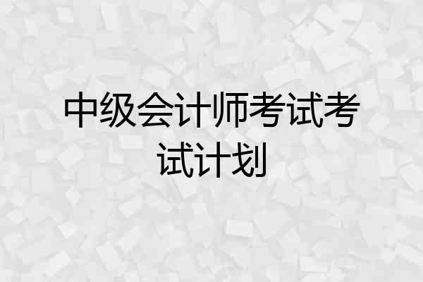 中级会计师考试考试计划