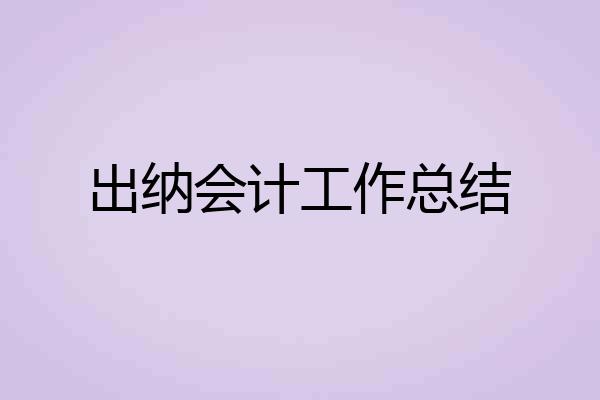 出纳会计工作总结